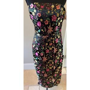 Lulus Make a Move Black Satin Floral Jacquard Dress